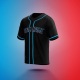 Customized Black Black Blue Baseball Jersey