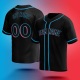 Customized Black Black Blue Baseball Jersey