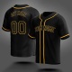 Customized Black Black Yellow Baseball Jersey