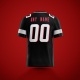 Customized Black White Red Printed Football Jersey