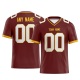 Customized Burgundy White Yellow Printed Football Jersey