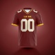 Customized Burgundy White Yellow Printed Football Jersey