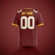 Customized Burgundy White Yellow Printed Football Jersey