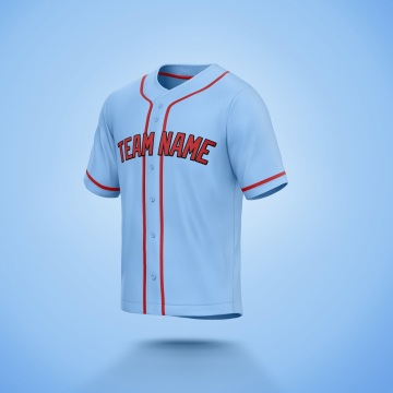 Customized Light Blue Red Red Baseball Jersey - Fan Custom Gear