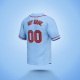 Customized Light Blue Red Red Baseball Jersey