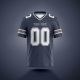 Customized Navy White Navy Printed Football Jersey