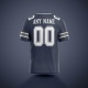 Customized Navy White Navy Printed Football Jersey