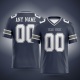 Customized Navy White Navy Printed Football Jersey