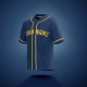 Customized Navy Yellow Yellow Baseball Jersey