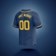 Customized Navy Yellow Yellow Baseball Jersey