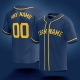 Customized Navy Yellow Yellow Baseball Jersey