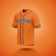 Customized Orange Blue Blue Baseball Jersey