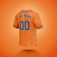 Customized Orange Blue Blue Baseball Jersey