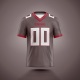 Customized Pewter White Red Printed Football Jersey