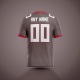 Customized Pewter White Red Printed Football Jersey