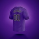 Customized Purple Black Black Baseball Jersey