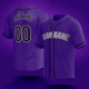 Customized Purple Black Black Baseball Jersey