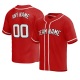 Customized Red White White Baseball Jersey