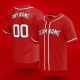 Customized Red White White Baseball Jersey