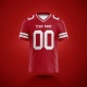 Customized Scarlet White White Printed Football Jersey