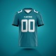 Customized Teal White White Printed Football Jersey