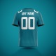 Customized Teal White White Printed Football Jersey