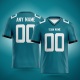 Customized Teal White White Printed Football Jersey