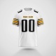 Customized White Black Yellow Printed Football Jersey