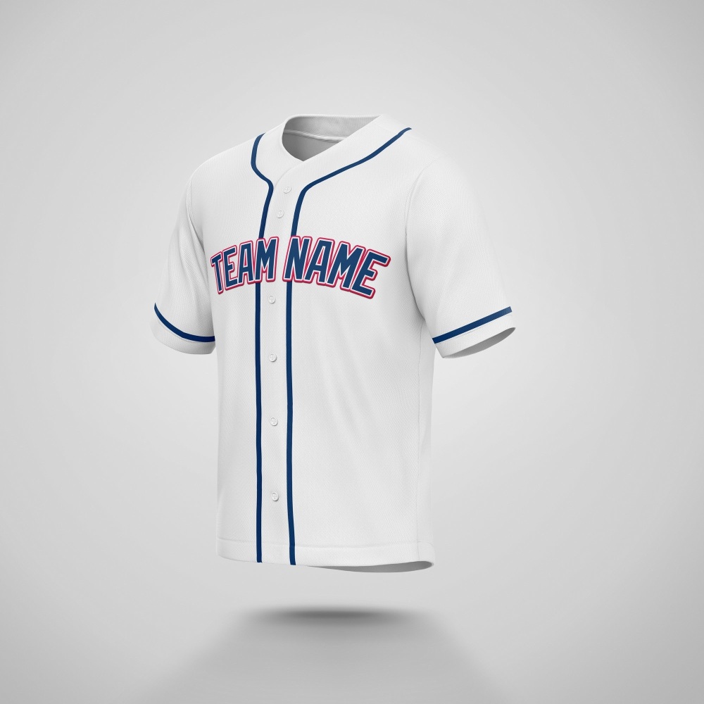 Customized White Blue Blue Baseball Jersey - Fan Custom Gear