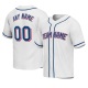 Customized White Blue Blue Baseball Jersey