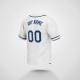 Customized White Blue Blue Baseball Jersey