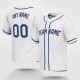 Customized White Blue Blue Baseball Jersey