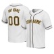 Customized White Brown Brown Baseball Jersey