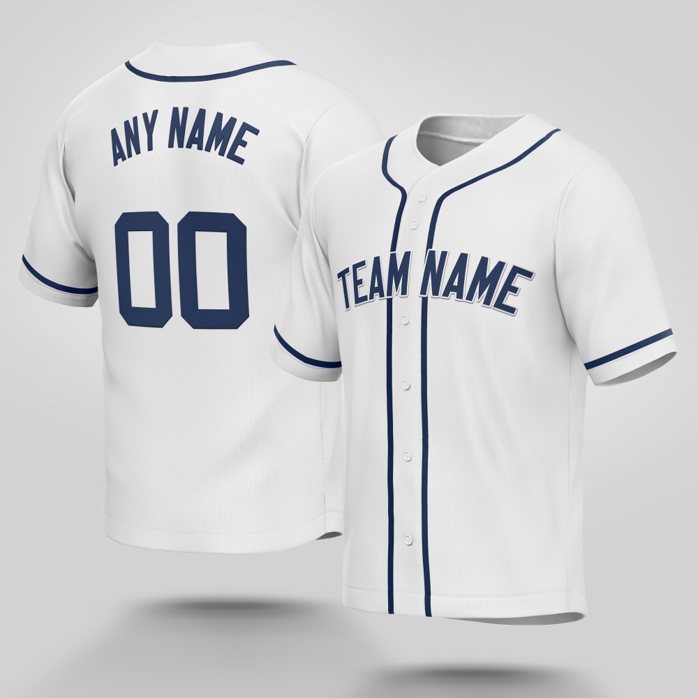 Custom Light Blue Red-Navy Baseball Jersey – FanCustom