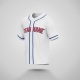 Customized White Red Blue Baseball Jersey