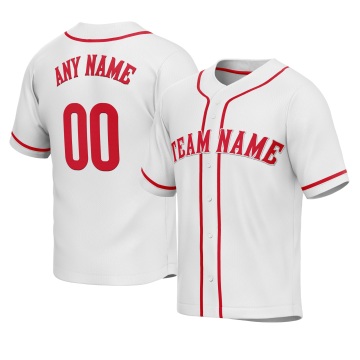 Custom Red White-Navy Baseball Jersey - Personalized Name, Number, Team Logo