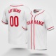 Customized White Red Red Baseball Jersey